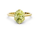 Yellow gold Fancy Yellow Oval  Solitaire Cathedral Diamond Ring with Six-Prong Setting_17