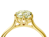 Yellow gold Fancy Yellow Oval  Solitaire Cathedral Diamond Ring with Six-Prong Setting_21