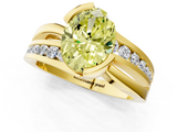 Yellow gold Fancy Yellow Oval  Solitaire Channel-Set Split Shank Ring with Tension Prong Setting_4