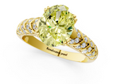 Yellow gold Fancy Yellow Oval  Solitaire Chevron Pave Diamond Engagement Ring with Six-Prong Setting_4