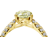 Yellow gold Fancy Yellow Oval  Solitaire Chevron Pave Diamond Engagement Ring with Six-Prong Setting_7