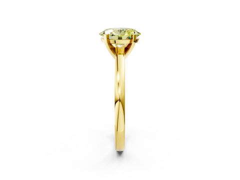 Yellow gold Fancy Yellow Oval  Solitaire Diamond Engagement Ring with Four-Prong Setting on a Classic Band_5