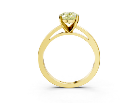 Yellow gold Fancy Yellow Oval  Solitaire Diamond Engagement Ring with Four-Prong Setting on a Classic Band_6