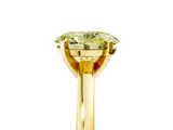 Yellow gold Fancy Yellow Oval  Solitaire Diamond Engagement Ring with Four-Prong Setting on a Classic Band_8