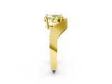 Yellow gold Fancy Yellow Oval  Solitaire Diamond Engagement Ring with Pave Band and Four-Prong Setting 3