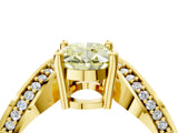 Yellow gold Fancy Yellow Oval  Solitaire Diamond Engagement Ring with Pave Band and Four-Prong Setting 5