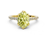 Yellow gold Fancy Yellow Oval  Solitaire Diamond Engagement Ring with Pave Band and Six-Prong Setting_20