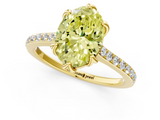 Yellow gold Fancy Yellow Oval  Solitaire Diamond Engagement Ring with Pave Band and Six-Prong Setting_21