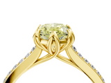 Yellow gold Fancy Yellow Oval  Solitaire Diamond Engagement Ring with Pave Band and Six-Prong Setting_24