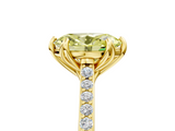 Yellow gold Fancy Yellow Oval  Solitaire Diamond Engagement Ring with Pave Band and Six-Prong Setting_25
