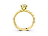 Yellow gold Fancy Yellow Oval  Solitaire Diamond Engagement Ring with XO Engraved Band and Four-Prong Setting 4