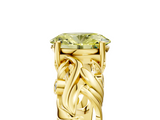 Yellow gold Fancy Yellow Oval  Solitaire Diamond Leaf Vine Band with Prong Setting_33