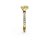 Yellow gold Fancy Yellow Oval  Solitaire Diamond Pavé Band with Four-Prong Setting_47