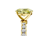 Yellow gold Fancy Yellow Oval  Solitaire Diamond Pavé Band with Four-Prong Setting_50