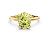 Yellow gold Fancy Yellow Oval  Solitaire Diamond Ring with 4-Prong Setting on a Classic Band_3