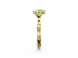 Yellow gold Fancy Yellow Oval  Solitaire Diamond Ring with Bamboo Band and Four-Prong Setting_53
