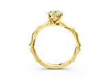 Yellow gold Fancy Yellow Oval  Solitaire Diamond Ring with Bamboo Band and Four-Prong Setting_54