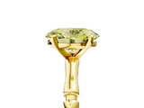Yellow gold Fancy Yellow Oval  Solitaire Diamond Ring with Bamboo Band and Four-Prong Setting_56