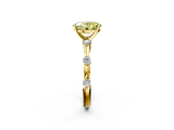 Yellow gold Fancy Yellow Oval  Solitaire Diamond Ring with Bezel Set Side Stones and Prong Setting_5