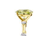 Yellow gold Fancy Yellow Oval  Solitaire Diamond Ring with Bezel Set Side Stones and Prong Setting_8