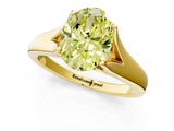 Yellow gold Fancy Yellow Oval  Solitaire Diamond Ring with Cathedral Band and Four-Prong Setting_67