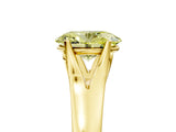 Yellow gold Fancy Yellow Oval  Solitaire Diamond Ring with Cathedral Band and Four-Prong Setting_71