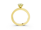Yellow gold Fancy Yellow Oval  Solitaire Diamond Ring with Channel-Set Baguette Band and Four-Prong Setting_87