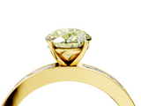 Yellow gold Fancy Yellow Oval  Solitaire Diamond Ring with Channel-Set Baguette Band and Four-Prong Setting_88