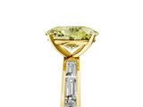 Yellow gold Fancy Yellow Oval  Solitaire Diamond Ring with Channel-Set Baguette Band and Four-Prong Setting_89