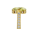 Yellow gold Fancy Yellow Oval  Solitaire Diamond Ring with Channel Set Band and Bezel Prong Setting_61