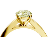 Yellow gold Fancy Yellow Oval  Solitaire Diamond Ring with Channel-Set Band and Four-Prong Setting_7