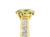 Yellow gold Fancy Yellow Oval  Solitaire Diamond Ring with Channel-Set Band and Four-Prong Setting_8