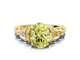 Yellow gold Fancy Yellow Oval  Solitaire Diamond Ring with Filigree Band and Four-Prong Setting_45