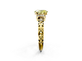 Yellow gold Fancy Yellow Oval  Solitaire Diamond Ring with Filigree Band and Four-Prong Setting_47