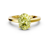 Yellow gold Fancy Yellow Oval  Solitaire Diamond Ring with Four-Prong Setting and Classic Band_3