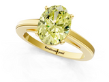 Yellow gold Fancy Yellow Oval  Solitaire Diamond Ring with Four-Prong Setting and Classic Band_4