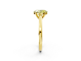 Yellow gold Fancy Yellow Oval  Solitaire Diamond Ring with Four-Prong Setting and Classic Band_5