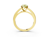 Yellow gold Fancy Yellow Oval  Solitaire Diamond Ring with Four-Prong Setting and Classic Band_6