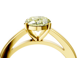 Yellow gold Fancy Yellow Oval  Solitaire Diamond Ring with Four-Prong Setting and Classic Band_7