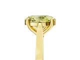 Yellow gold Fancy Yellow Oval  Solitaire Diamond Ring with Four-Prong Setting and Tapered Band 5