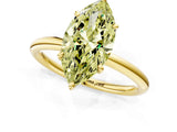 Yellow gold Fancy Yellow Oval  Solitaire Diamond Ring with Four-Prong Setting on a Plain Band_20
