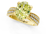 Yellow gold Fancy Yellow Oval  Solitaire Diamond Ring with Milgrain Pavé Band and Four-Prong Setting_21