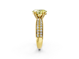 Yellow gold Fancy Yellow Oval  Solitaire Diamond Ring with Milgrain Pavé Band and Four-Prong Setting_22
