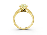 Yellow gold Fancy Yellow Oval  Solitaire Diamond Ring with Milgrain Pavé Band and Four-Prong Setting_23