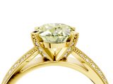 Yellow gold Fancy Yellow Oval  Solitaire Diamond Ring with Milgrain Pavé Band and Four-Prong Setting_24