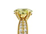Yellow gold Fancy Yellow Oval  Solitaire Diamond Ring with Milgrain Pavé Band and Four-Prong Setting_25