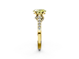 Yellow gold Fancy Yellow Oval  Solitaire Diamond Ring with Pavé Band and Four-Prong Setting_83