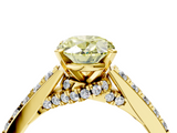 Yellow gold Fancy Yellow Oval  Solitaire Diamond Ring with Pavé Band and Four-Prong Setting_85