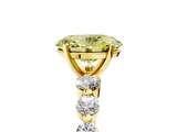 Yellow gold Fancy Yellow Oval  Solitaire Diamond Ring with Pave Band and Four-Prong Setting_267