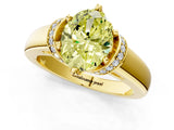 Yellow gold Fancy Yellow Oval  Solitaire Diamond Ring with Pave Band and Six-Prong Setting_50